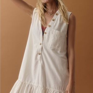 Maeve White Sleeveless Mini Dress
